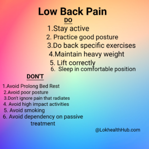 do and don't for lower back pain