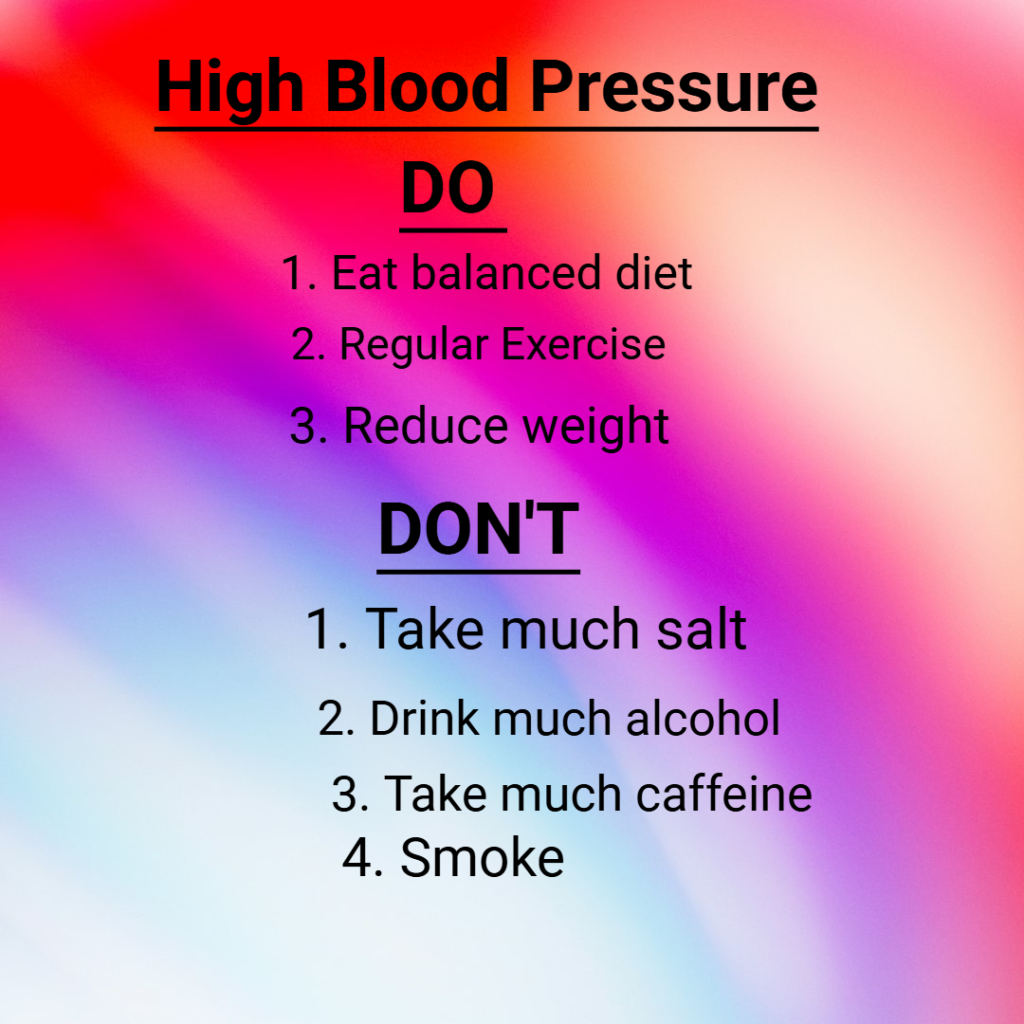 do and don't for high blood pressure person 